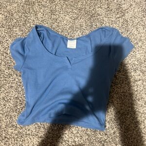 Full Tilt Blue Fitted Crop T-Shirt